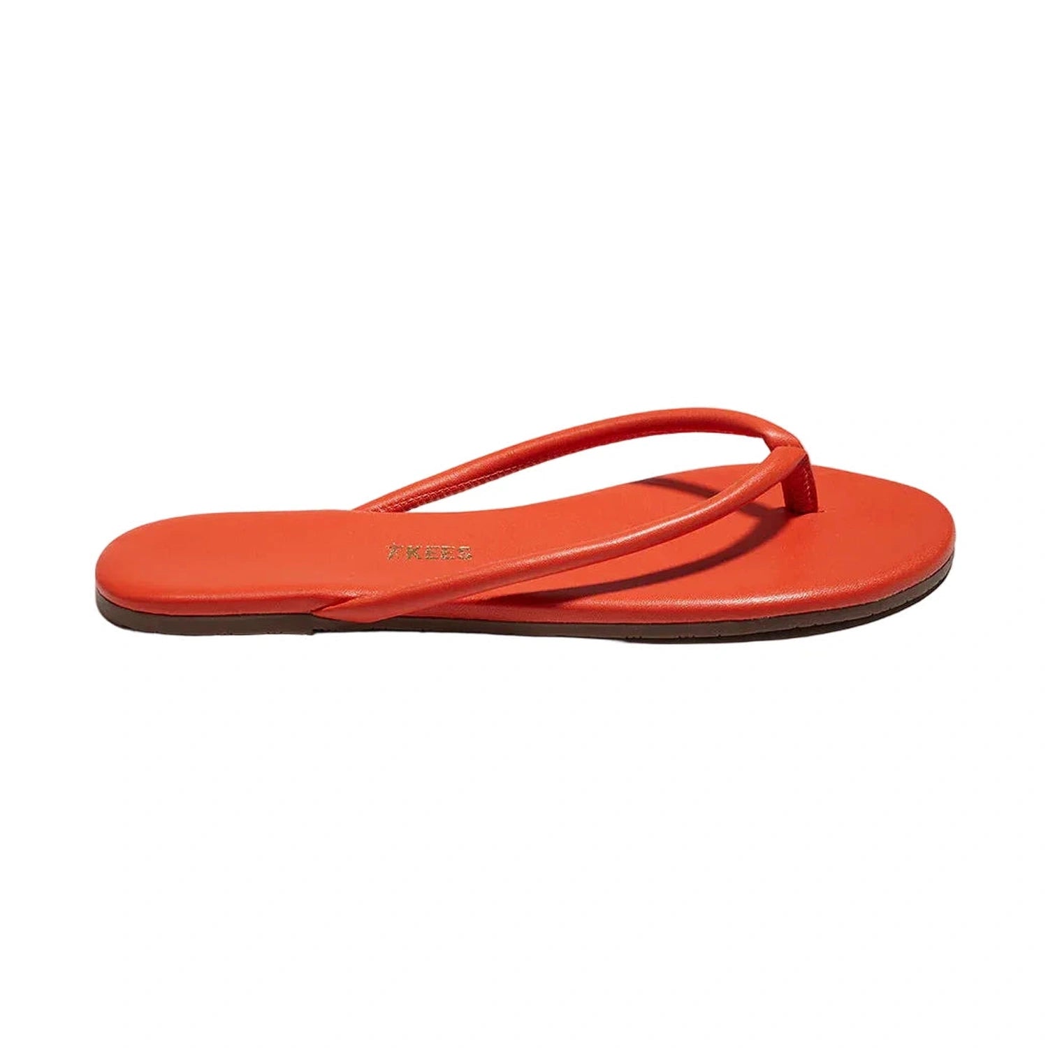 Orange flip-flop sandal on a white background