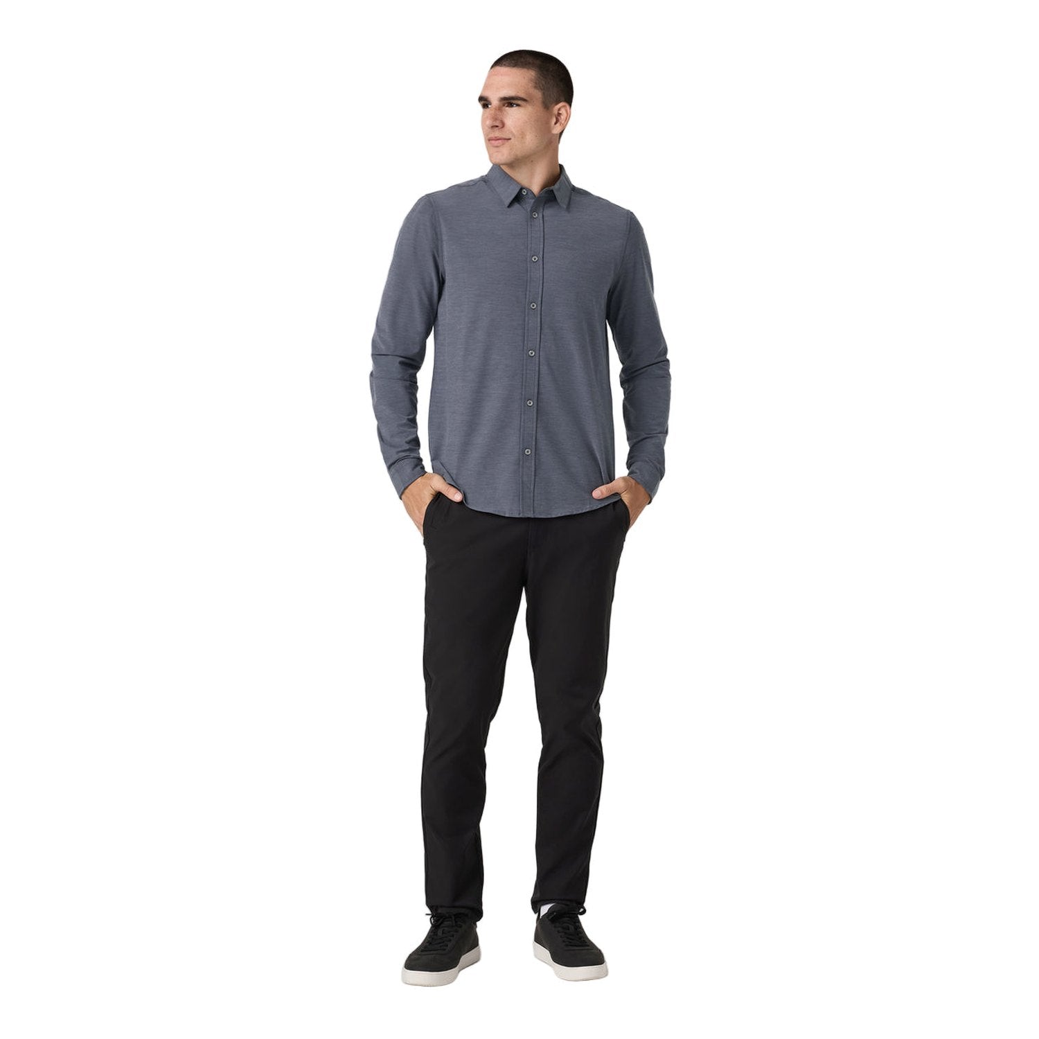 Vuori 01. MENS APPAREL - MENS LS SHIRTS - MENS LS BUTTON UP Men's Long Sleeve Bridge Button Down MNL MOONLIGHT