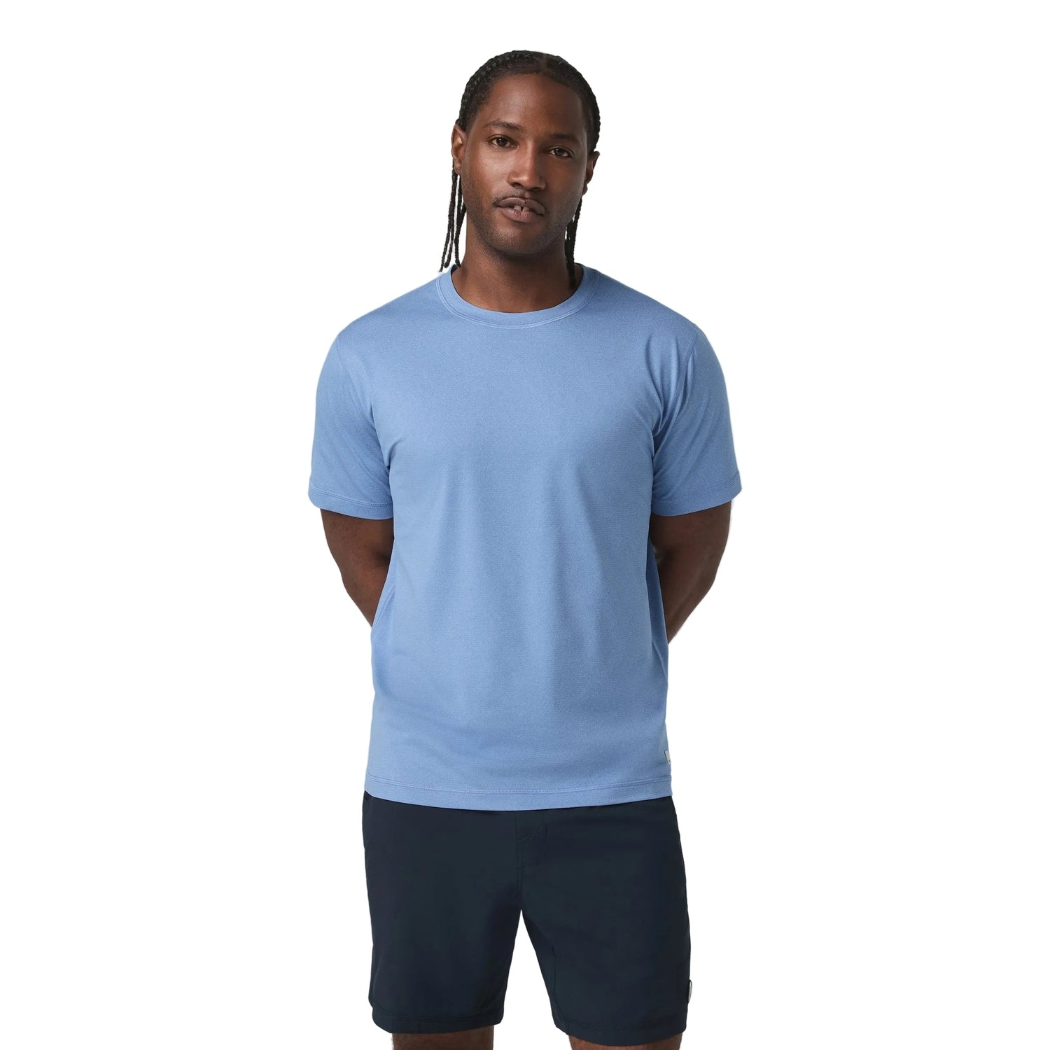 Vuori 01. MENS APPAREL - MENS SS SHIRTS - MENS SS ACTIVE Men's Tradewind Performance Tee 2.0 HIB ISLE BLUE HEATHER