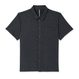 Vuori 01. MENS APPAREL - MENS SS SHIRTS - MENS SS BUTTON UP Men's Short Sleeve Ponto Button Down HCC CHARCOAL HEATHER
