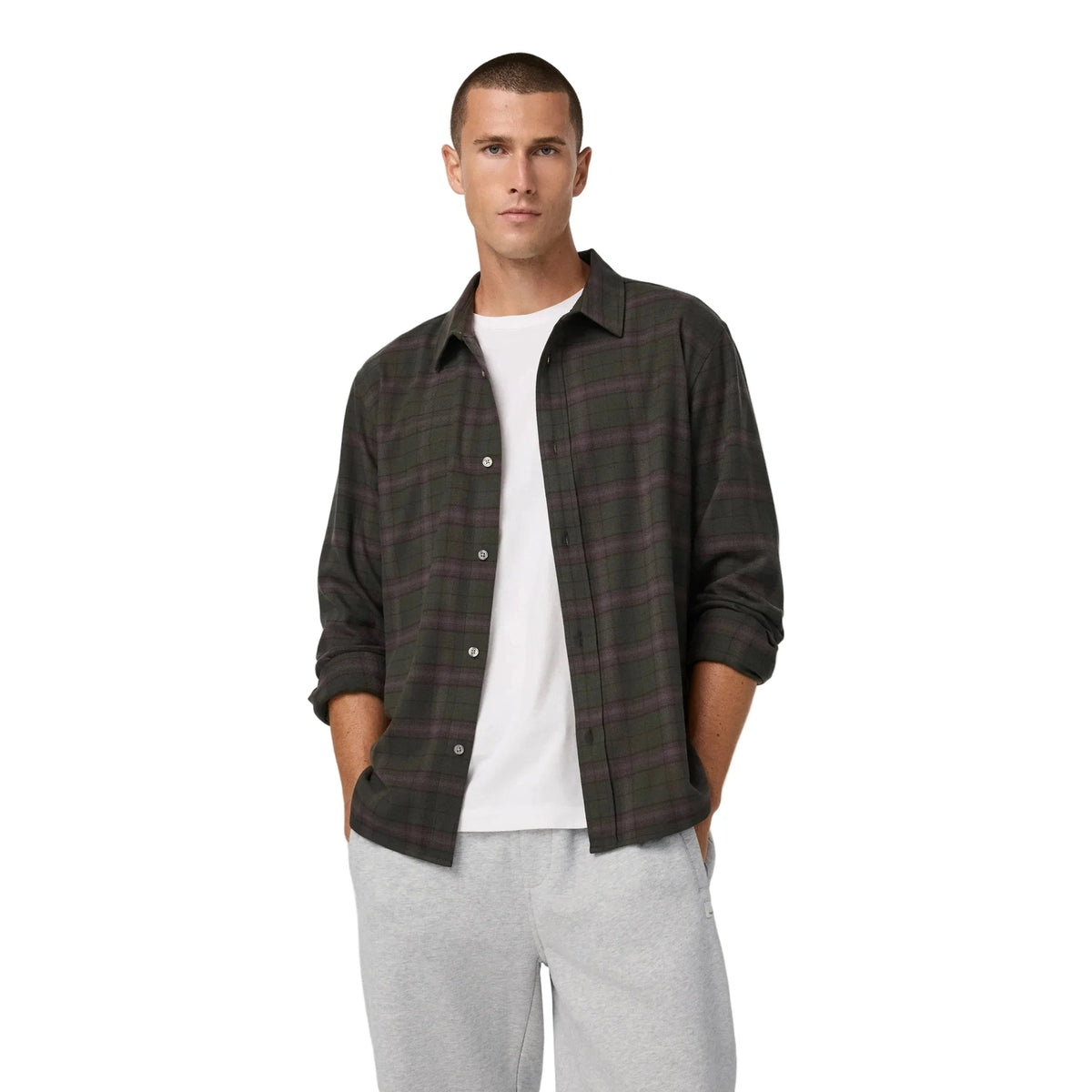 Men's Long Sleeve Midweight Flannel Shirt