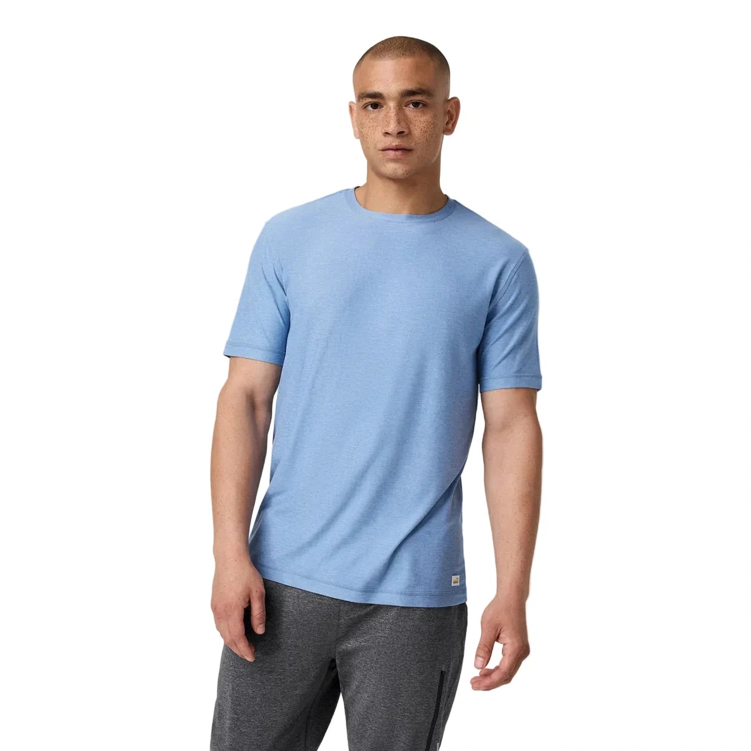 Vuori 01. MENS APPAREL - MENS SS SHIRTS - MENS SS ACTIVE Men's Strato Tech Tee HIB ISLE BLUE HEATHER