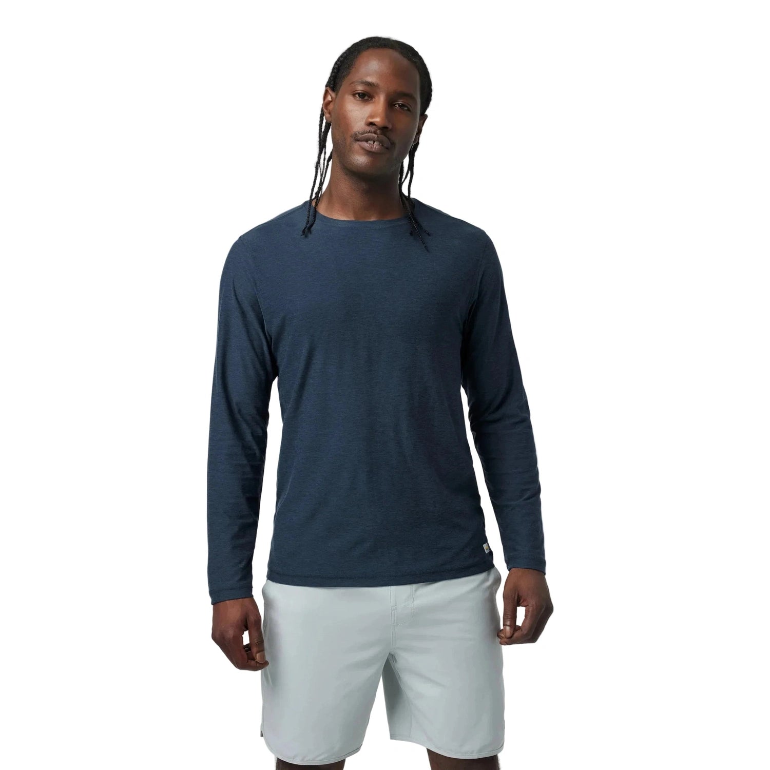 Men’s Long Sleeve Strato Tech Tee Vuori - NAVY HEATHER / S