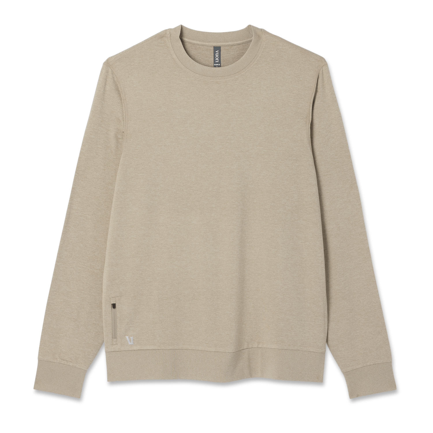 Vuori 01. MENS APPAREL - MENS HOODIES|SWEATERS - MENS PO SWEATERS Men's Ponto Performance Crew HTF TRUFFLE HEATHER