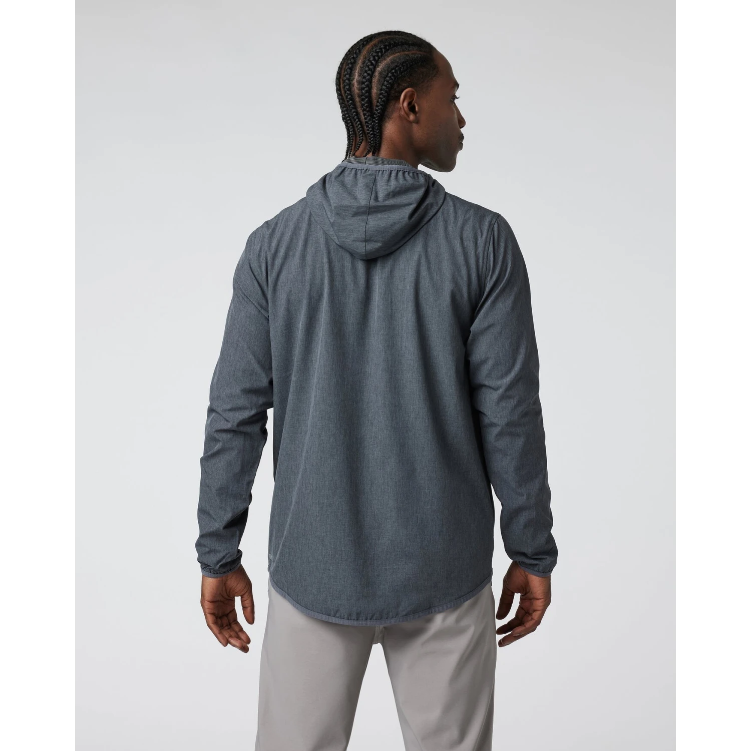 Vuori 01. MENS APPAREL - MENS JACKETS - MENS JACKETS WIND Men's Outdoor Trainer Shell DLT DARK PEWTER LINEN TEXTURE