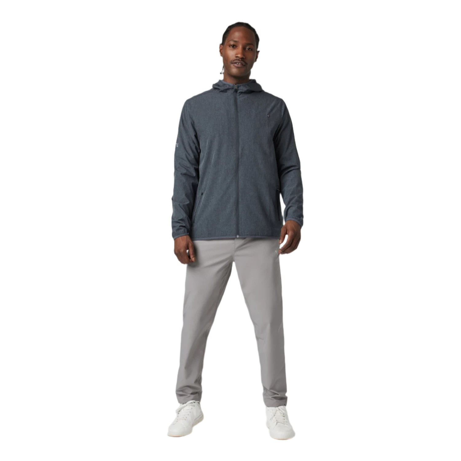 Vuori 01. MENS APPAREL - MENS JACKETS - MENS JACKETS WIND Men's Outdoor Trainer Shell DLT DARK PEWTER LINEN TEXTURE