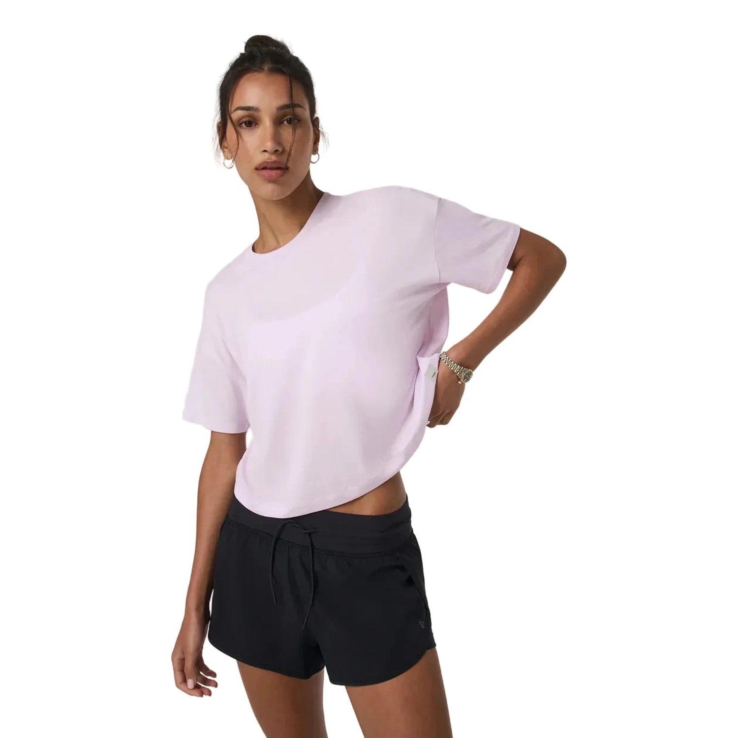 Vuori 02. WOMENS APPAREL - WOMENS SS SHIRTS - WOMENS SS ACTIVE Women's Energy Tee LZH LILAC BREEZE HEATHER