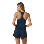 Vuori 02. WOMENS APPAREL - WOMENS SS SHIRTS - WOMENS TANK ACTIVE Women's Halo Performance Crop 2.0 BTH BLUE COAST HEATHER