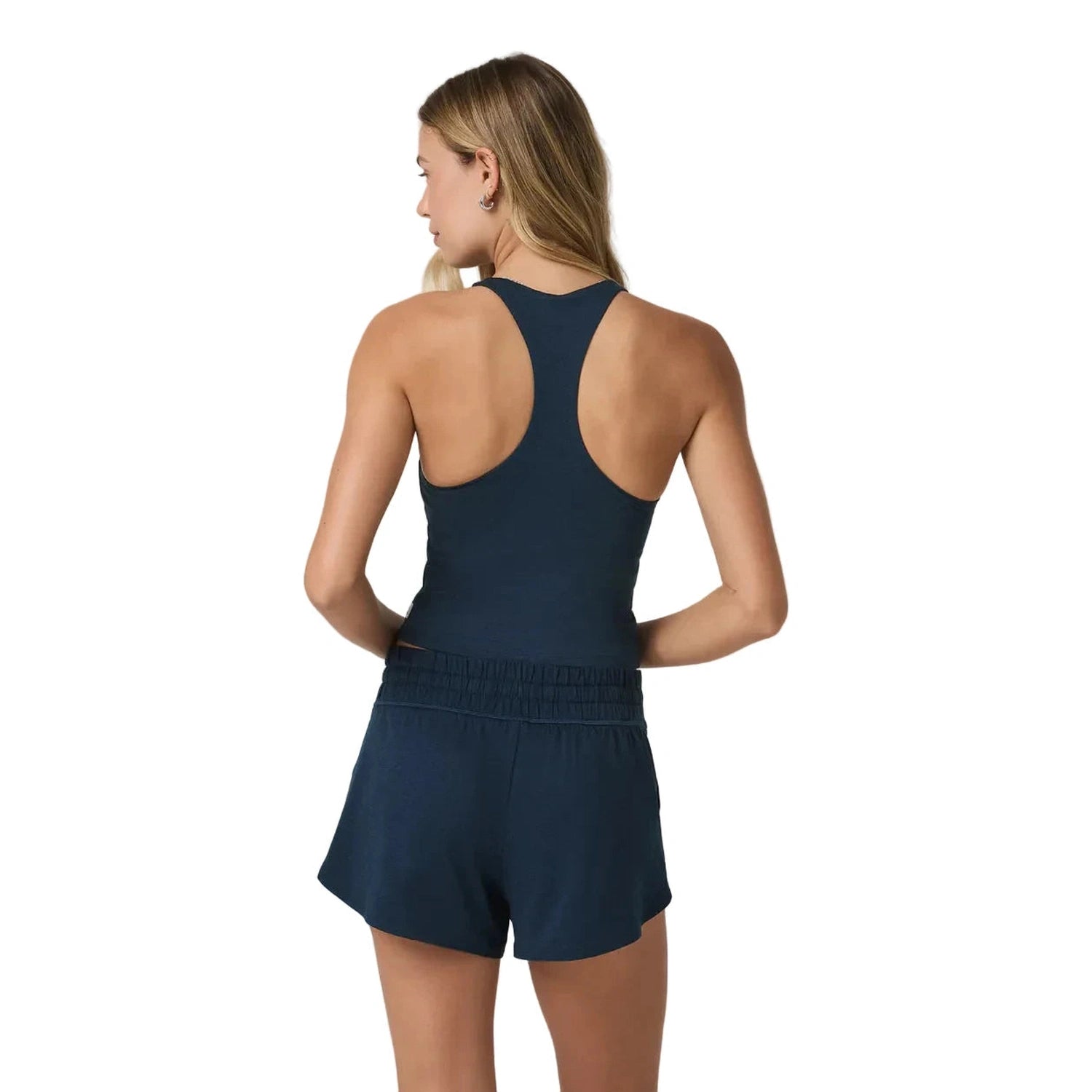 Vuori 02. WOMENS APPAREL - WOMENS SS SHIRTS - WOMENS TANK ACTIVE Women's Halo Performance Crop 2.0 BTH BLUE COAST HEATHER