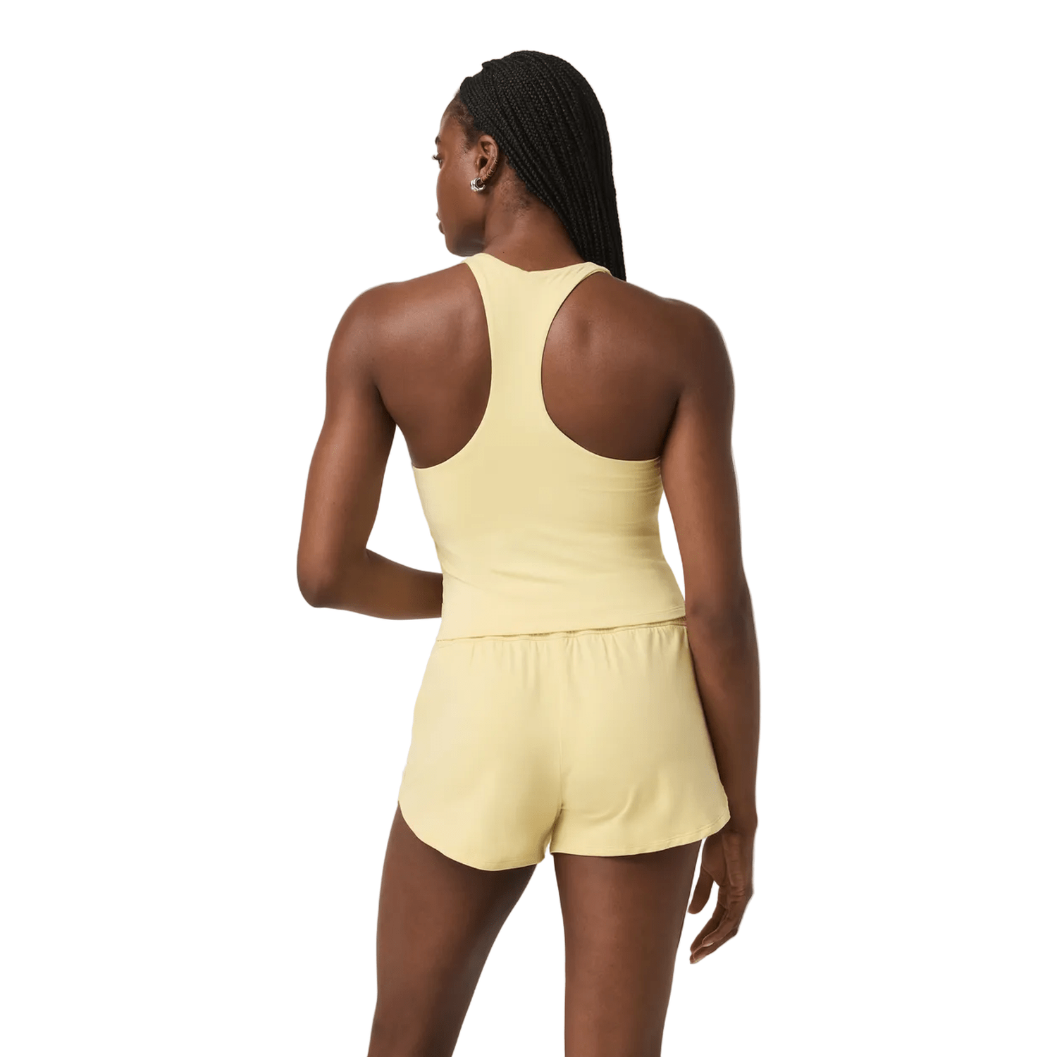 Vuori 02. WOMENS APPAREL - WOMENS SS SHIRTS - WOMENS TANK ACTIVE Women's Halo Performance Crop 2.0 LPH LEMON SNAP HEATHER