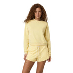 Vuori 02. WOMENS APPAREL - WOMENS HOODIES|SWEATERS - WOMENS PO SWEATERS Women's Halo Modern Crew LPH LEMON SNAP HEATHER