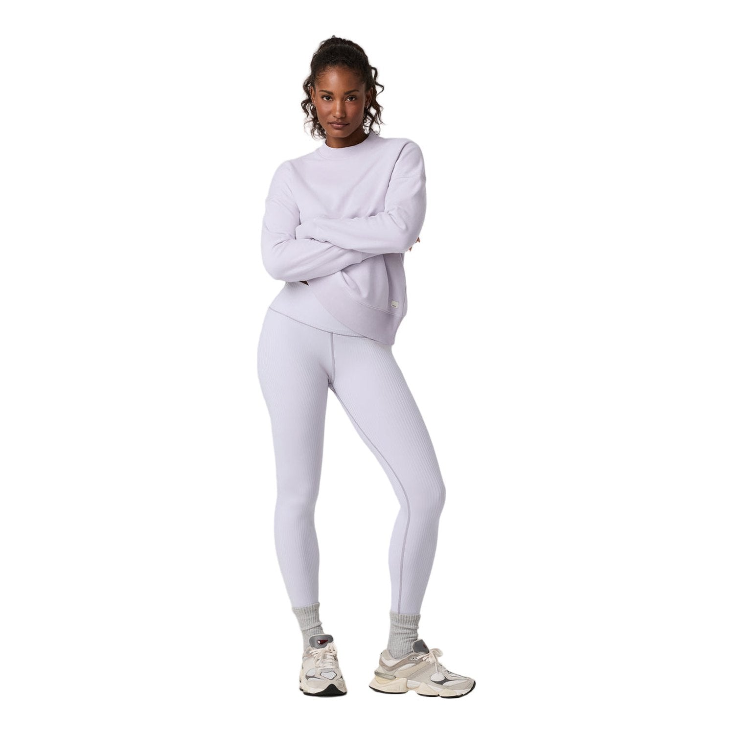 Vuori 02. WOMENS APPAREL - WOMENS HOODIES|SWEATERS - WOMENS PO SWEATERS Women's Sedona Weekender Crew LVI LAVENDER ICE