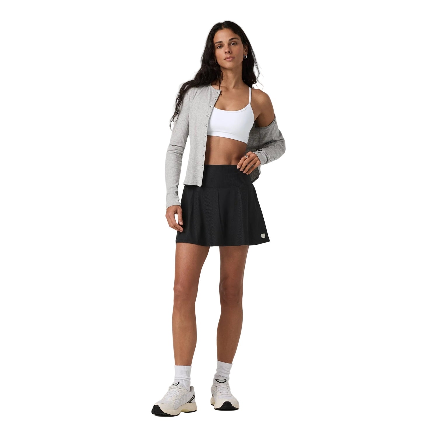 Vuori 02. WOMENS APPAREL - WOMENS DRESS|SKIRT - WOMENS SKIRT ACTIVE Women's Baseline Gingham Skirt 14.5" OBL OCEAN BLUE