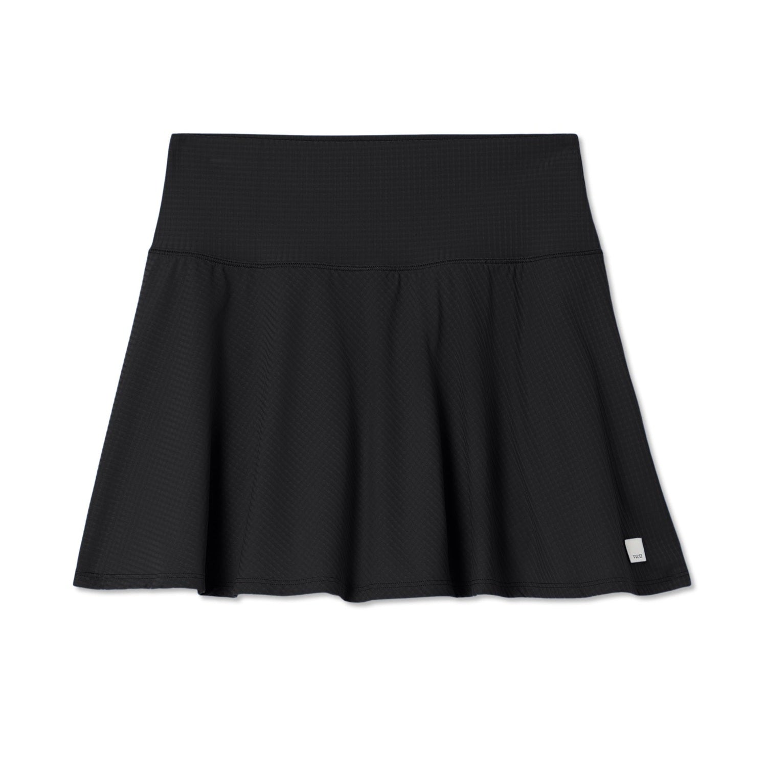 Vuori 02. WOMENS APPAREL - WOMENS DRESS|SKIRT - WOMENS SKIRT ACTIVE Women's Baseline Gingham Skirt 14.5" BLK BLACK