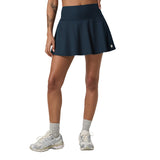 Vuori 02. WOMENS APPAREL - WOMENS DRESS|SKIRT - WOMENS SKIRT ACTIVE Women's Baseline Gingham Skirt 14.5" OBL OCEAN BLUE
