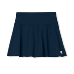 Vuori 02. WOMENS APPAREL - WOMENS DRESS|SKIRT - WOMENS SKIRT ACTIVE Women's Baseline Gingham Skirt 14.5" OBL OCEAN BLUE