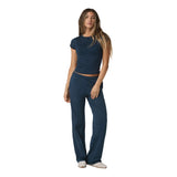 Vuori 02. WOMENS APPAREL - WOMENS PANTS - WOMENS PANTS CASUAL Women's Halo Modern Straight Leg Pant BTH BLUE COAST HEATHER