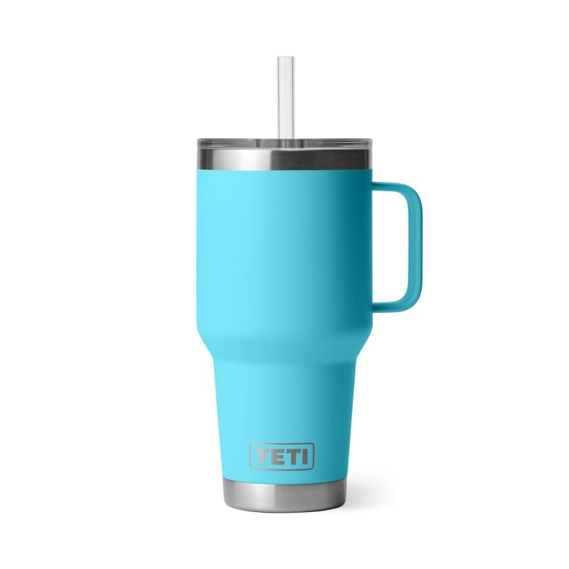 YETI DRINKWARE - WATER BOTTLES - WATER BOTTLES Rambler 35 oz Mug W/ Straw Lid REEF BLUE