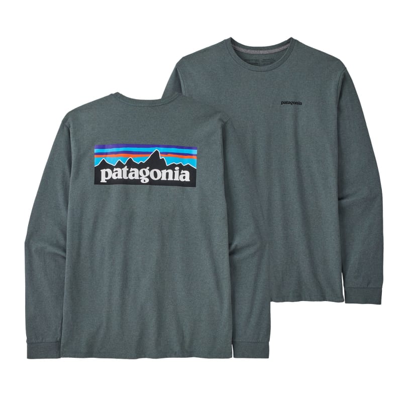 Patagonia 25. T-SHIRTS - LS TEE Men's Long Sleeve P-6 Logo Responsibili-Tee NUVG NOUVEAU GREEN