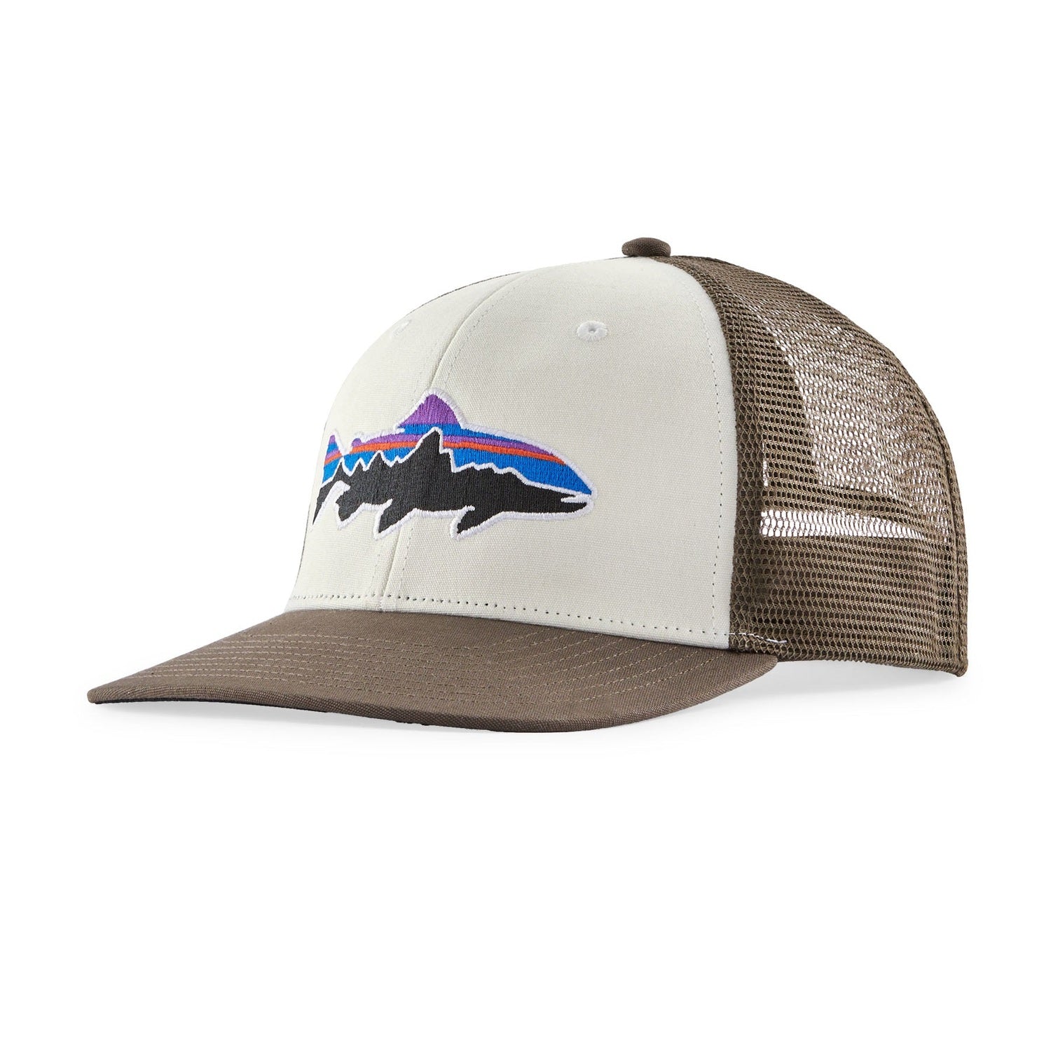 Patagonia 11. HATS - HATS BILLED - HATS BILLED Fitz Roy Trout Trucker Hat WTMA WHITE W MARLOW BROWN