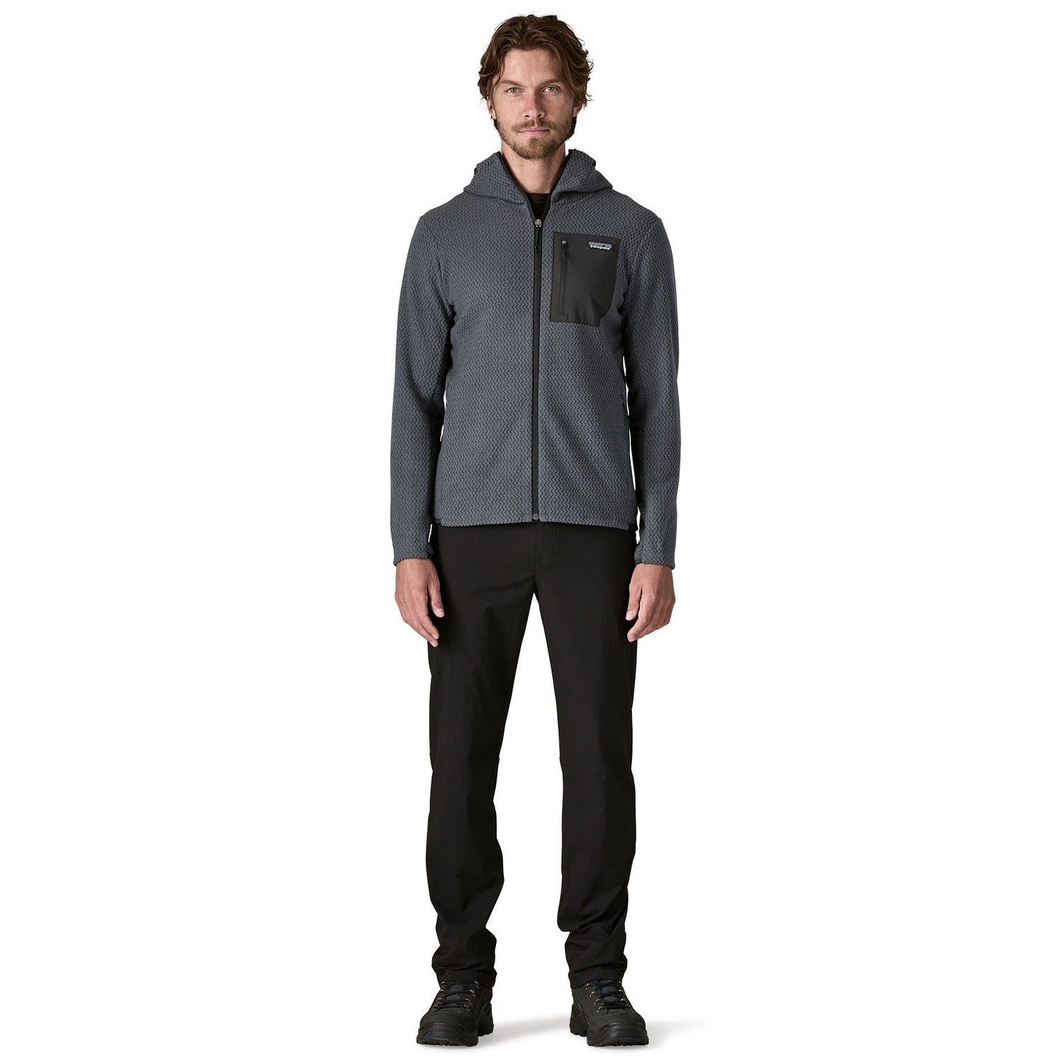 Patagonia 01. MENS APPAREL - MENS HOODIES|SWEATERS - MENS PO HOODY Men's R1® Air Fleece Full-Zip Hoody SMDB SMOLDER BLUE
