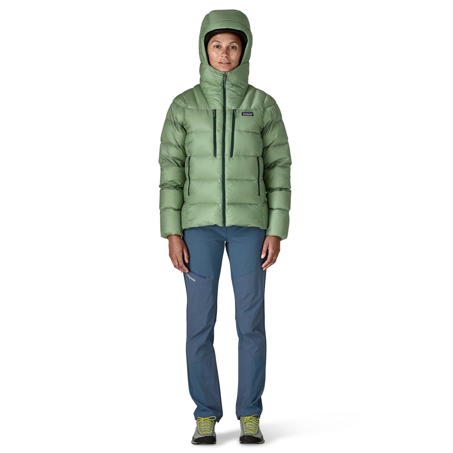 Patagonia 02. WOMENS APPAREL - WOMENS JACKETS - WOMENS JACKETS INSULATED Women's Fitz Roy Down Hoody ELGR ELLWOOD GREEN