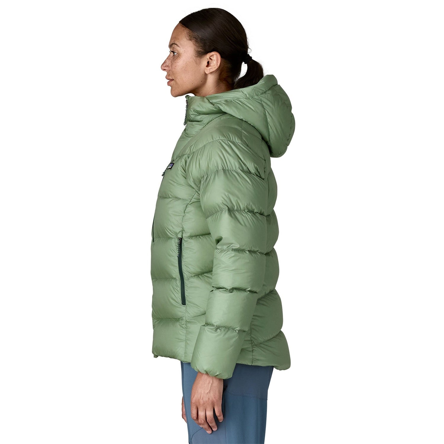 Patagonia 02. WOMENS APPAREL - WOMENS JACKETS - WOMENS JACKETS INSULATED Women's Fitz Roy Down Hoody ELGR ELLWOOD GREEN