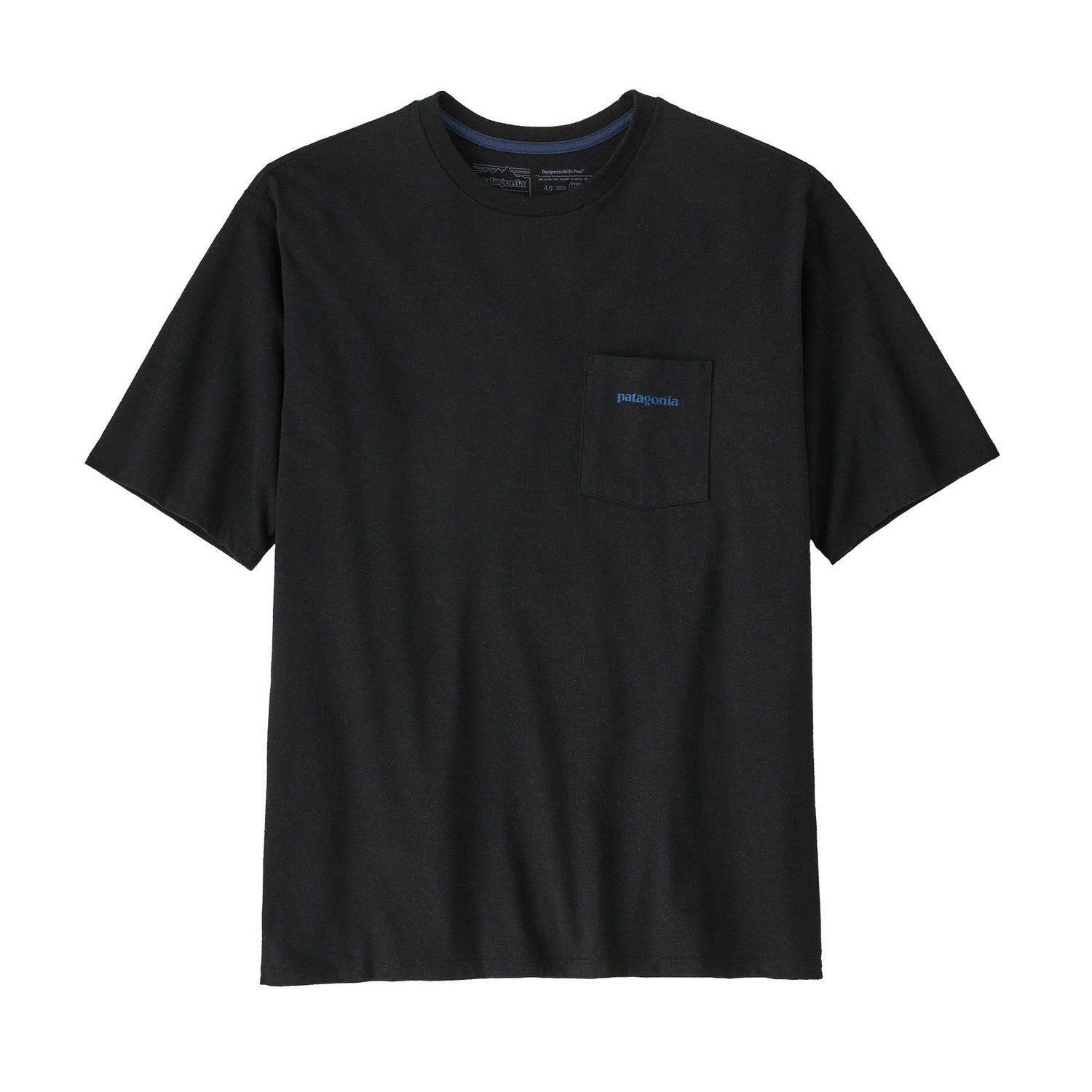 Patagonia 01. MENS APPAREL - MENS T-SHIRTS - MENS T-SHIRT SS Men's Boardshort Logo Pocket Responsibili-Tee INBK INK BLACK