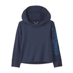 Patagonia 03. KIDS|BABY - BABY - BABY TOPS Baby Capilene® Silkweight UPF Hoody FSTN FITZ SCRIPT|NEW NAVY