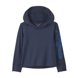 Patagonia 03. KIDS|BABY - BABY - BABY TOPS Baby Capilene® Silkweight UPF Hoody FSTN FITZ SCRIPT|NEW NAVY