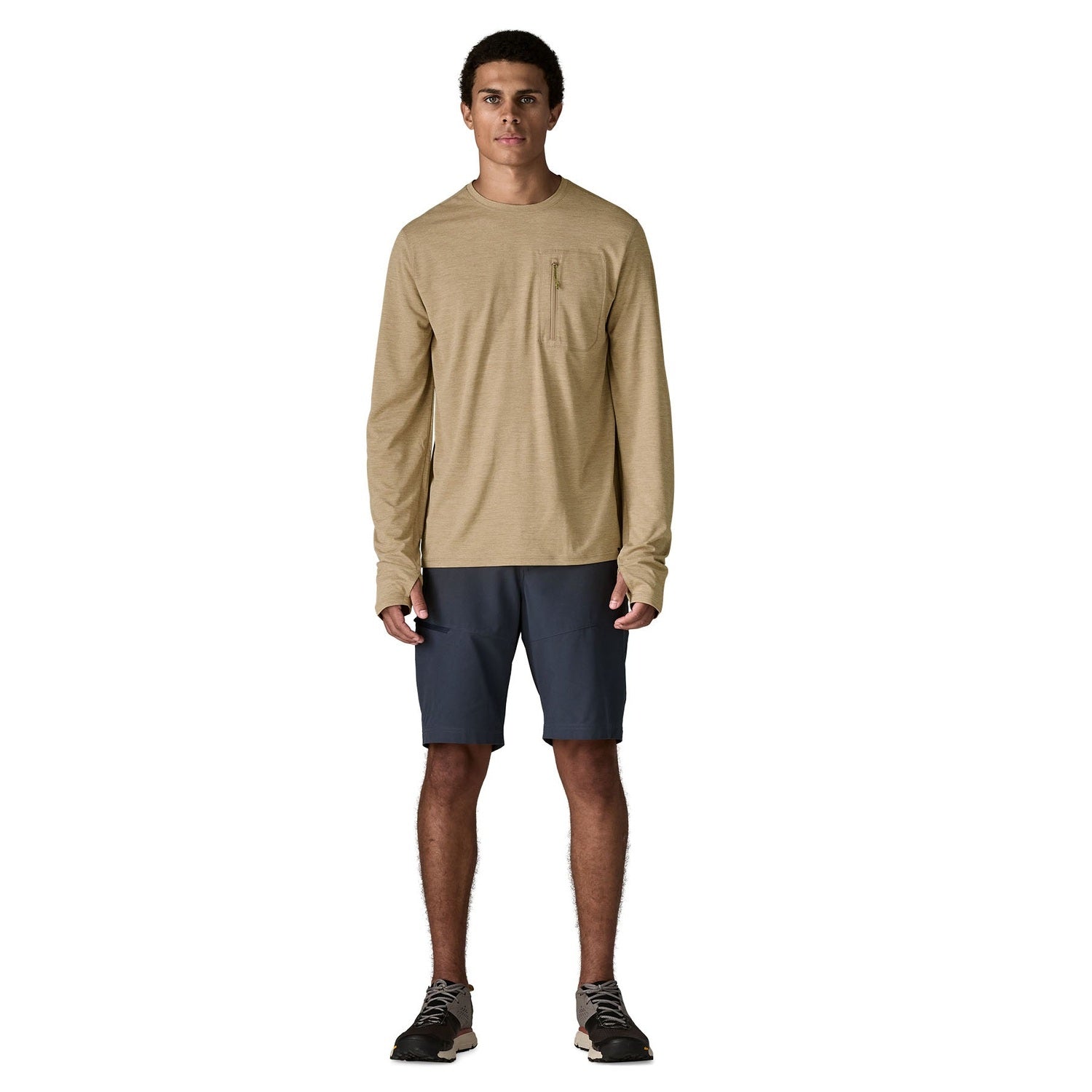 Patagonia 01. MENS APPAREL - MENS LS SHIRTS - MENS LS ACTIVE Men's Long Sleeve Capilene® Cool Sun Shirt SDLX SEABIRD GREY - LIGHT SEABIRD GREY X-DYE