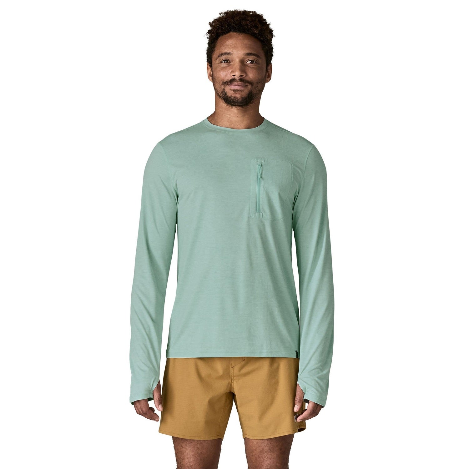 Patagonia 01. MENS APPAREL - MENS LS SHIRTS - MENS LS ACTIVE Men's Long Sleeve Capilene® Cool Sun Shirt TBIX THERMAL BLUE - THIN ICE X-DYE