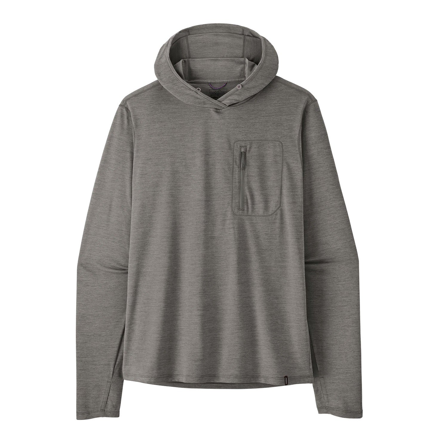 Patagonia 01. MENS APPAREL - MENS LS SHIRTS - MENS LS HOODY Men's Capilene® Cool Sun Hoody FGNX FORGE GREY - NOBLE GREY X-DYE
