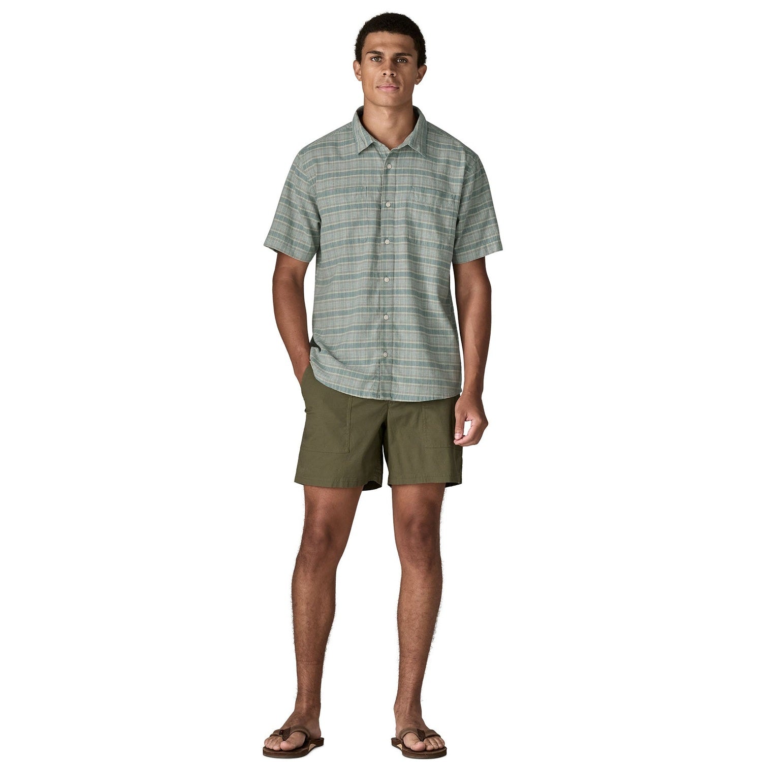 Patagonia 01. MENS APPAREL - MENS SS SHIRTS - MENS SS BUTTON UP Men's Back Step Shirt SLSG STROLL| BLUE SAGE