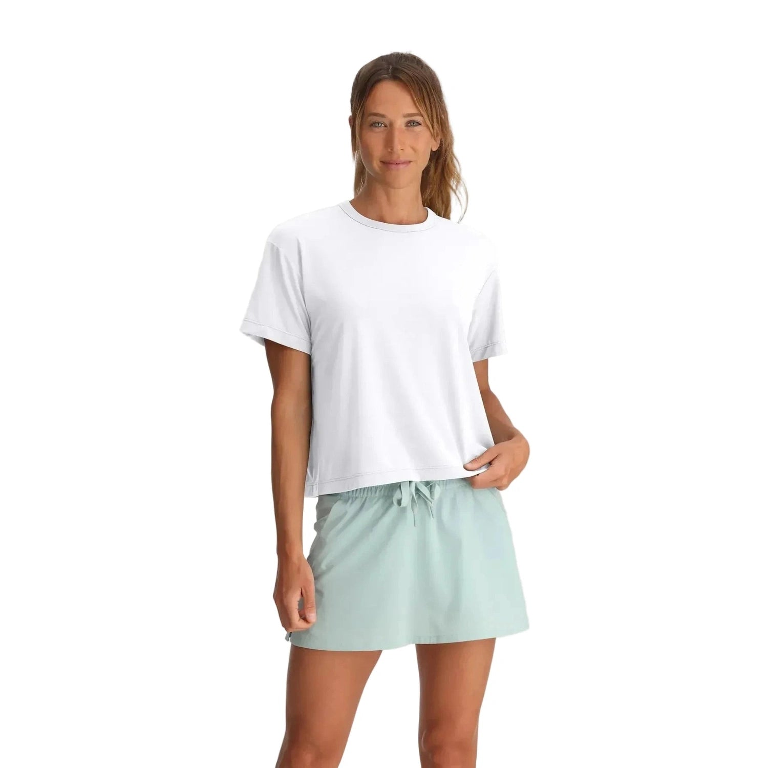 Free Fly Apparel 02. WOMENS APPAREL - WOMENS SS SHIRTS - WOMENS SS CASUAL Women's Elevate Lightweight Tee BRIGHT WHITE