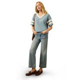 Faherty 02. WOMENS APPAREL - WOMENS SS SHIRTS - WOMENS SS CASUAL Women's Sunwashed Slub Varsity Tee EUY BLUE VARSITY