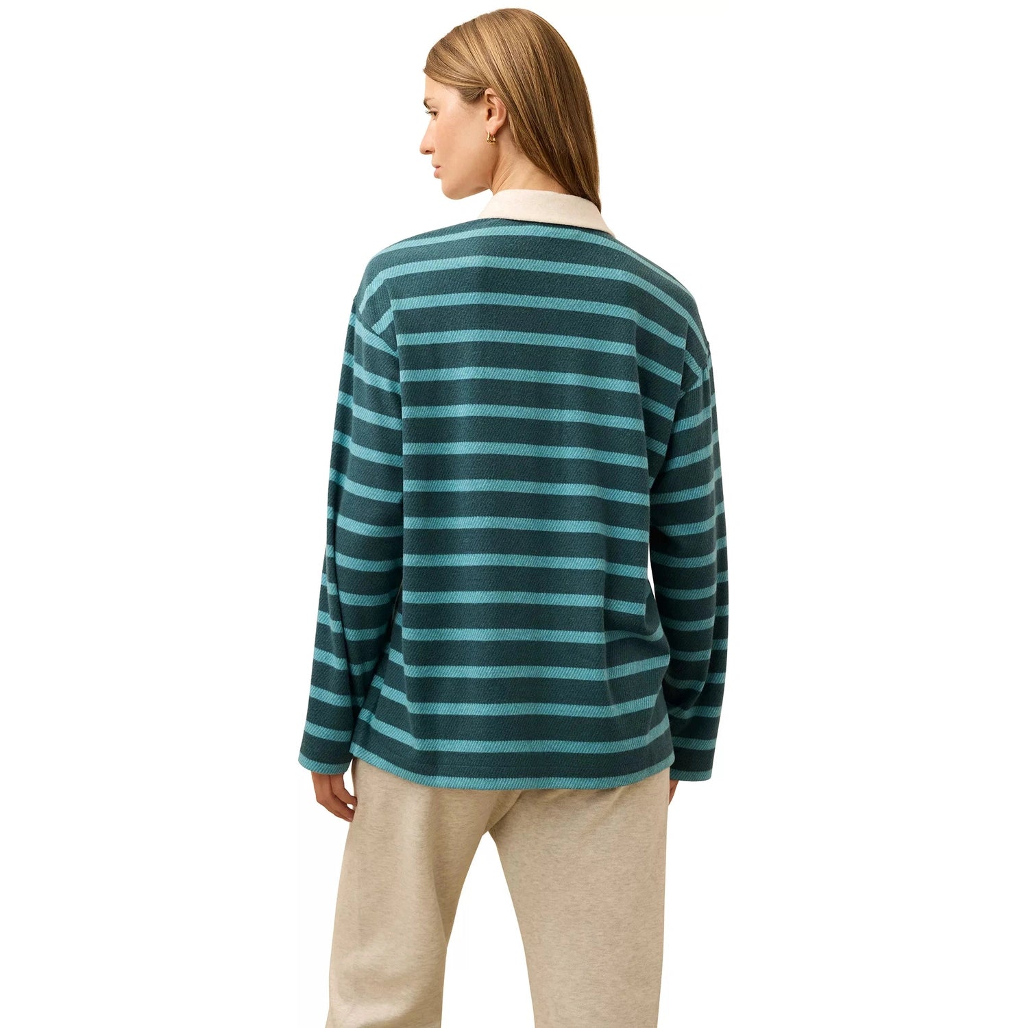 Faherty 02. WOMENS APPAREL - WOMENS HOODIES|SWEATERS - WOMENS PO SWEATERS Women's Legend Sweater Rugby Popover EGY DEEP GREEN RUGBY