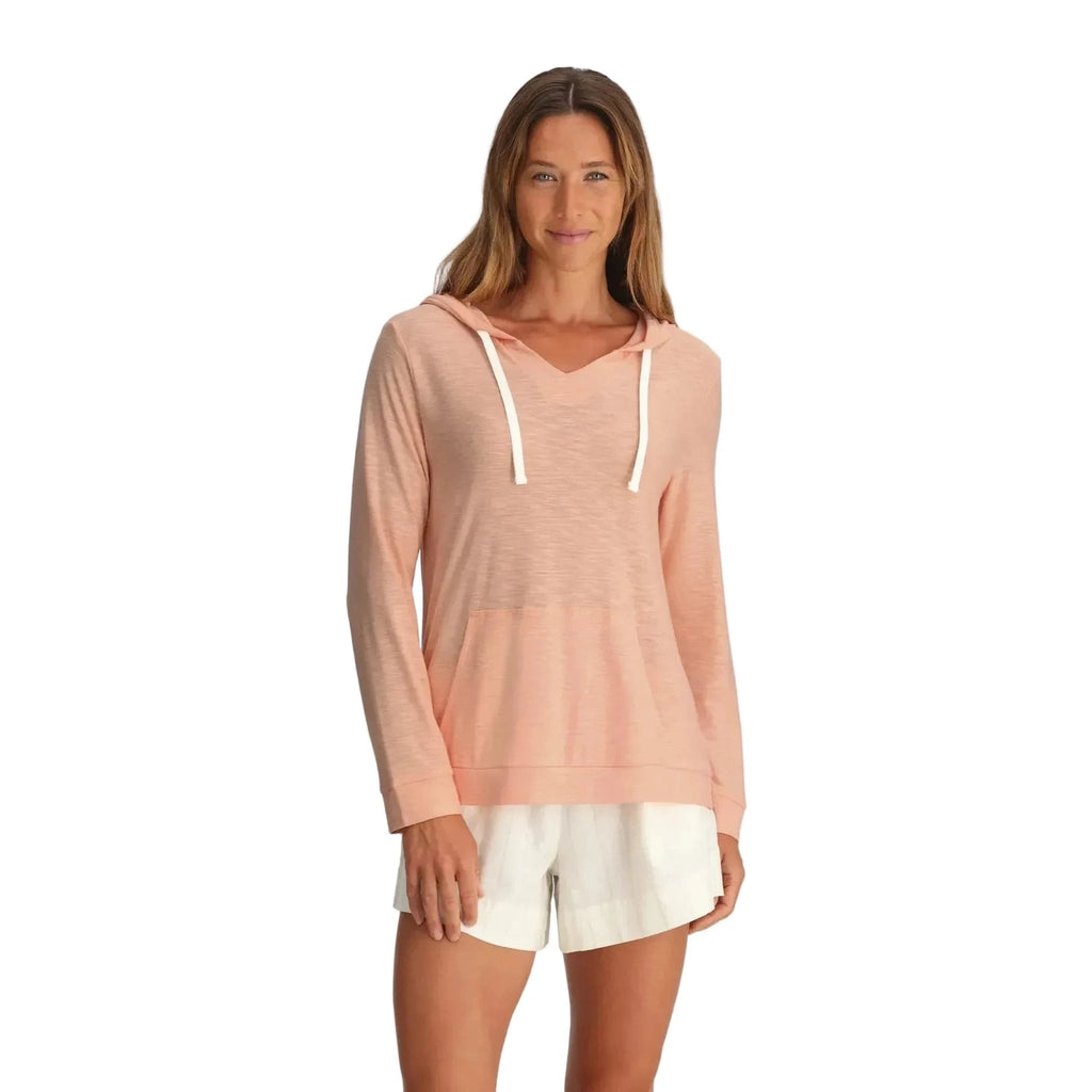 Women’s Bamboo Slub Hoodie Free Fly Apparel - LIGHT CORAL