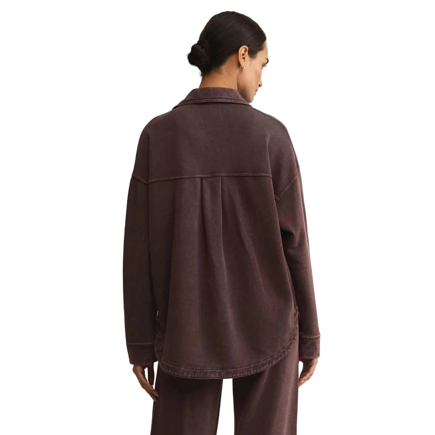 Z Supply 02. WOMENS APPAREL - WOMENS JACKETS - WOMENS JACKETS CASUAL Women's All Day Knit Jacket CLC CHOCOLATE CHERRY