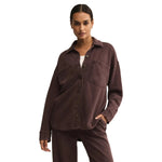 Z Supply 02. WOMENS APPAREL - WOMENS JACKETS - WOMENS JACKETS CASUAL Women's All Day Knit Jacket CLC CHOCOLATE CHERRY