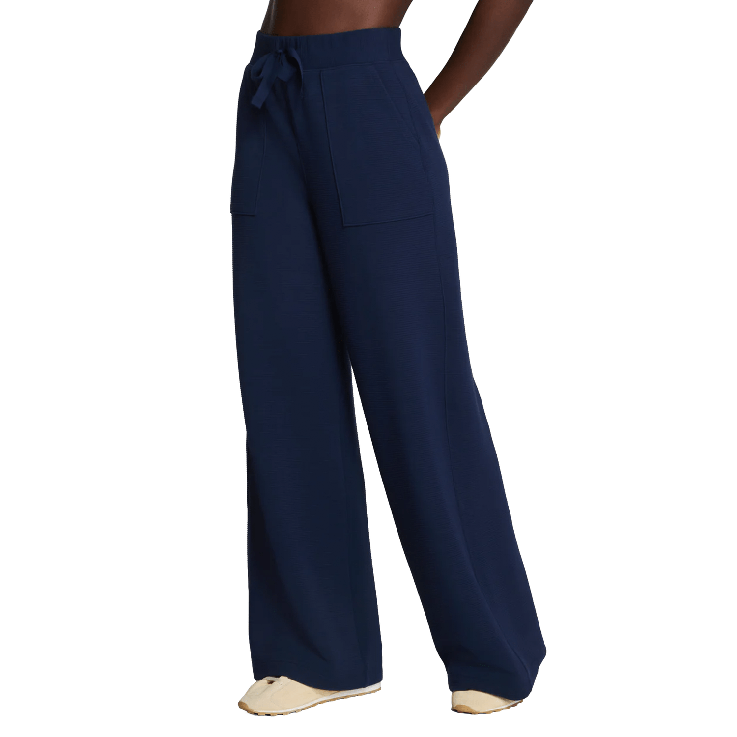 SPANX 02. WOMENS APPAREL - WOMENS PANTS - WOMENS PANTS LOUNGE Women's AirEssentials® French Rib Wide Leg Pant TIMELESS NAVY