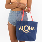 Aloha Collection 09. PACKS|LUGGAGE - PACK|CASUAL - WAIST|SLING|MESSENGER|PURSE Aloha Reversible Tote NEON MOON|NAVY OS