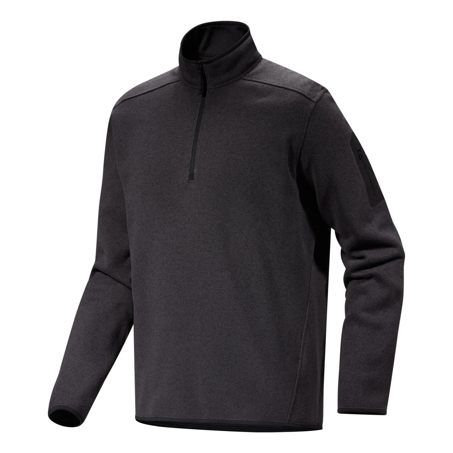 Arc'teryx 01. MENS APPAREL - MENS HOODIES|SWEATERS - MENS PO Q ZIP Men's Covert 1/2 Zip Neck 018169 BLACK HEATHER II