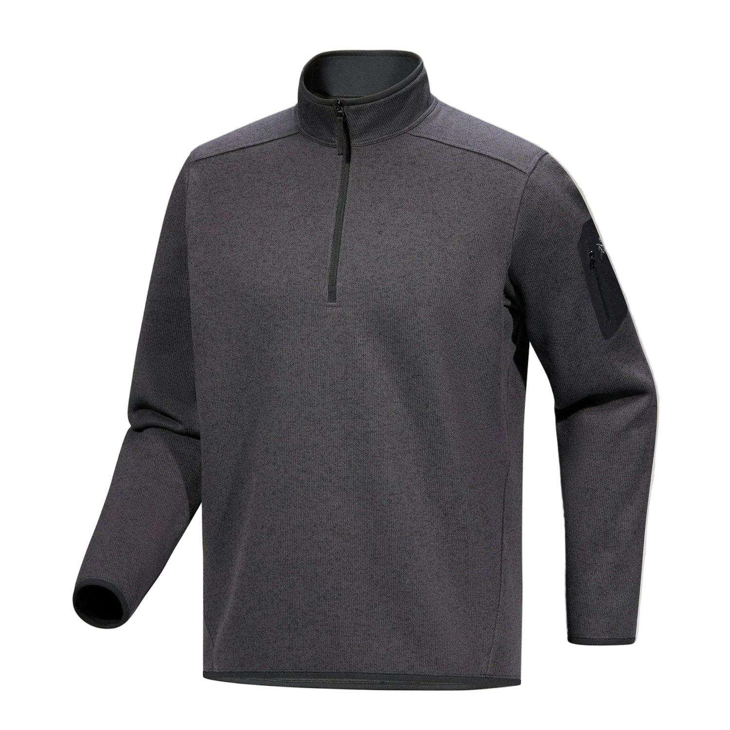Arc'teryx 01. MENS APPAREL - MENS HOODIES|SWEATERS - MENS PO Q ZIP Men's Covert 1/2 Zip Neck BLACK HEATHER II