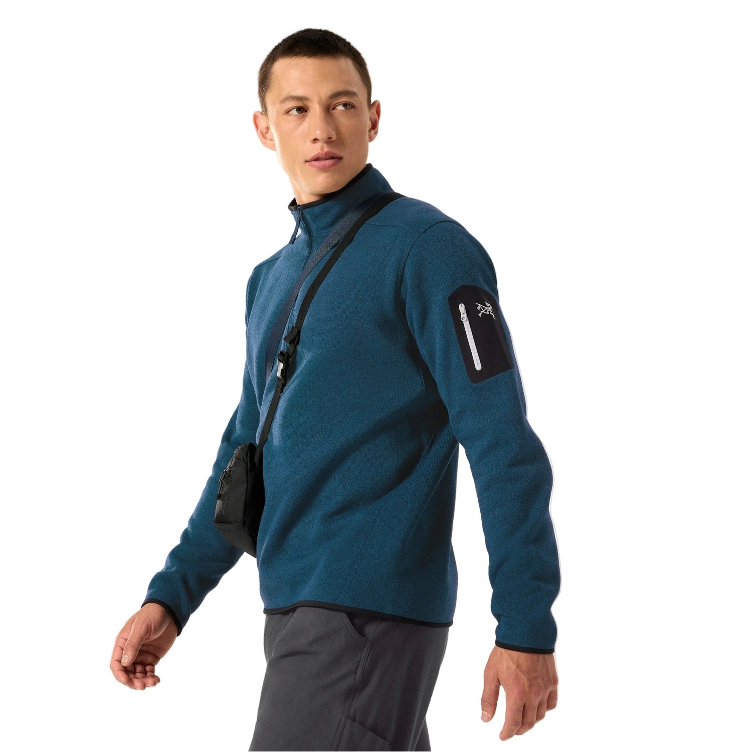 Arc'teryx 01. MENS APPAREL - MENS HOODIES|SWEATERS - MENS PO Q ZIP Men's Covert 1/2 Zip Neck LODESTAR HEATHER