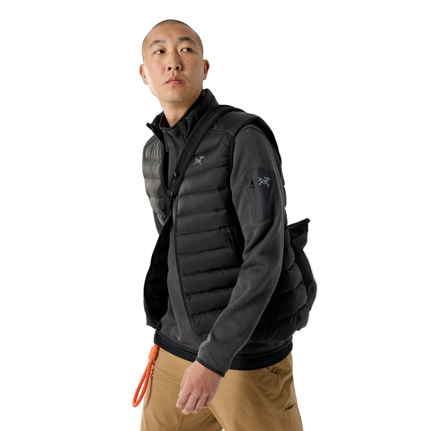 Arc'teryx 01. MENS APPAREL - MENS HOODIES|SWEATERS - MENS PO Q ZIP Men's Covert 1/2 Zip Neck BLACK HEATHER II