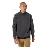 Arc'teryx 01. MENS APPAREL - MENS HOODIES|SWEATERS - MENS PO Q ZIP Men's Covert 1/2 Zip Neck BLACK HEATHER II