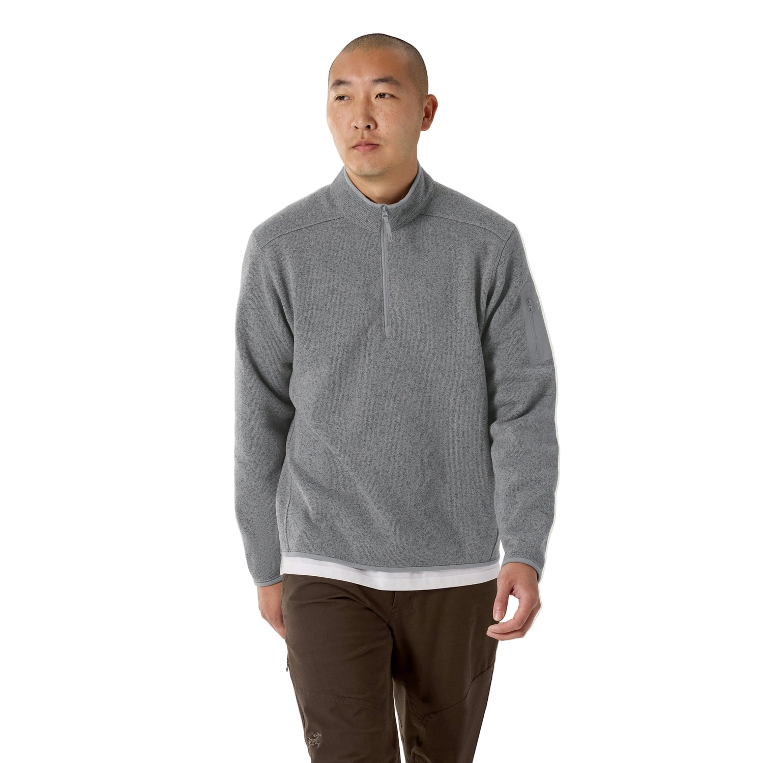 Arc'teryx 01. MENS APPAREL - MENS HOODIES|SWEATERS - MENS PO Q ZIP Men's Covert 1/2 Zip Neck CLOUD HEATHER | VOID