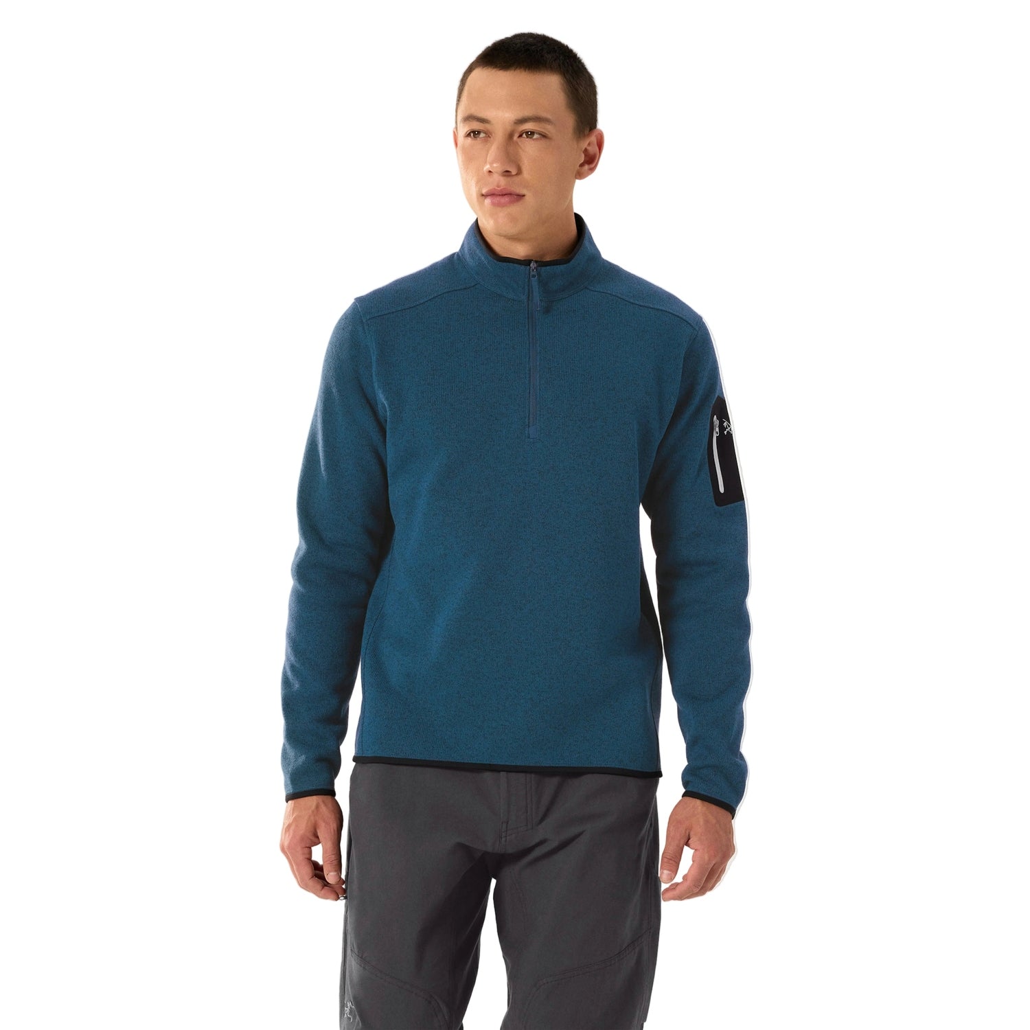 Arc'teryx 01. MENS APPAREL - MENS HOODIES|SWEATERS - MENS PO Q ZIP Men's Covert 1/2 Zip Neck LODESTAR HEATHER