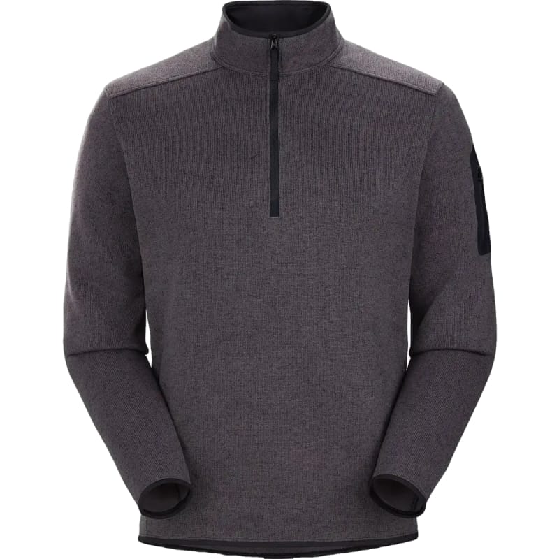 Arc'teryx 01. MENS APPAREL - MENS HOODIES|SWEATERS - MENS PO Q ZIP Men's Covert 1/2 Zip Neck 1776 BLACK HEATHER